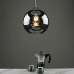 Aulax 1lt Pendant Silver Smoked Glass With Dimple Effect - Image 5