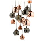 Aurelia 15lt Cluster Pendant Black Chrome & Copper/Bronze Glass - Image 4