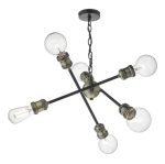 Brigade 6lt Pendant Black & Antique Brass - Image 4