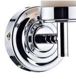 Century Bathroom Wall Light Polished Chrome Opal Glass IP44 - Image 3