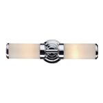 Century Bathroom 2lt Wall Light Polished Chrome Opal Glass IP44