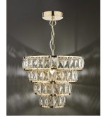 Cerys 1lt 4 Tier Pendant Crystal & Gold - Image 4