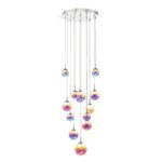 Cesario 12lt Cluster Pendant Polished Chrome Iridised Glass