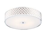 Civic Small 2lt Flush Polished Chrome Frosted Glass