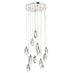 Crystal 12lt Cluster Pendant Polished Chrome & Crystal