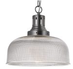 Tack 1lt Pendant Antique Chrome Textured Glass - Image 4