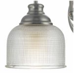 Tack Wall Light Antique Chrome & Textured Glass - Image 4