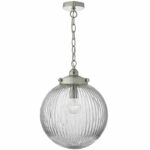 Tamara Pendant Satin Nickel & Ribbed Glass