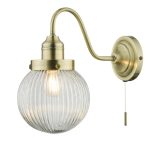 Tamara Wall Light Antique Brass Ribbed Glass - Image 2
