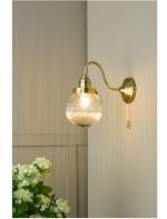 Tamara Wall Light Antique Brass Ribbed Glass - Image 5