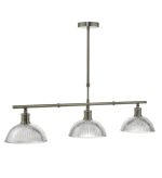Dara 3lt Bar Pendant Antique Brass & Glass - Image 3