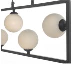 Ensio 4lt Pendant Matt Black & Opal Glass - Image 3