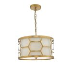 Epstein 3lt Pendant Gold With Ivory Shade