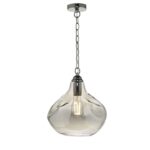 Esarosa 1lt Pendant Black Chrome & Smoked Glass