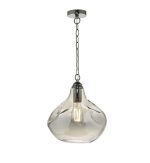 Esarosa 1lt Pendant Black Chrome & Smoked Glass