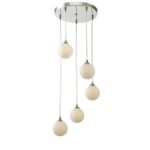 Federico 5lt Cluster Pendant Polished Chrome Opal Glass