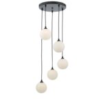 Federico 5lt Cluster Pendant Black Opal Glass