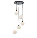 Federico 5lt Cluster Pendant Black Opal Glass