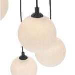 Federico 5lt Cluster Pendant Black Opal Glass - Image 3