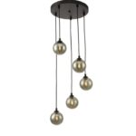Federico 5lt Cluster Pendant Black Smoked Glass