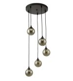 Federico 5lt Cluster Pendant Black Smoked Glass - Image 3
