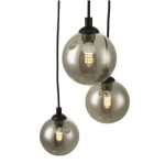 Federico 5lt Cluster Pendant Black Smoked Glass - Image 4