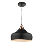 Gaucho 1lt Single Pendant Black & Copper