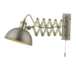 Governor Extendable Single Wall Spotlight Antique Chrome & Brass