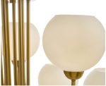 Indra Opal Glass Globe 9lt Pendant Natural Brass - Image 4