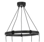 Ivan 5lt Pendant Rustic Wood Aged Brass Detail - Image 3