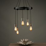 Ivan 5lt Pendant Rustic Wood Aged Brass Detail - Image 5