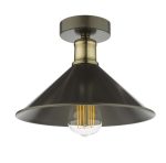 Jalen 1lt Flush Graphite Antique Brass - Image 3