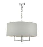 Jamelia 3lt Pendant Polished Chrome & Grey