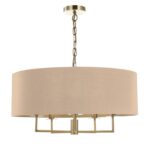 Jamelia 5lt Shadelier Antique Brass Taupe Shade