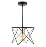 Midi Cage Pendant Matt Black & Bright Copper