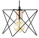 Midi Cage Pendant Matt Black & Bright Copper - Image 3