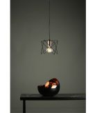 Midi Cage Pendant Matt Black & Bright Copper - Image 4