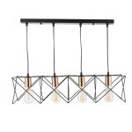 Midi 4lt Bar Pendant Black & Copper Detail - Image 3
