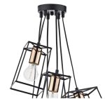 Tower 6lt Cluster Pendant Matt Black & Copper - Image 3