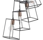 Tower 6lt Cluster Pendant Matt Black & Copper - Image 4