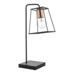 Tower Table Lamp Black & Copper