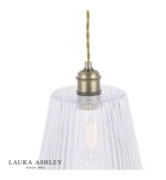 Laura Ashley Callaghan Grand Pendant Antique Brass & Ribbed Glass - Image 3