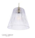 Laura Ashley Callaghan Grand Pendant Antique Brass & Ribbed Glass - Image 4