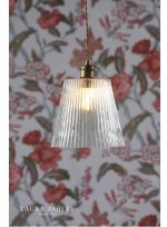 Laura Ashley Callaghan Grand Pendant Antique Brass & Ribbed Glass - Image 5