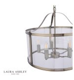 Laura Ashley Harrington 5lt Pendant Antique Brass & Glass - Image 3
