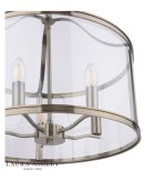 Laura Ashley Harrington 5lt Pendant Antique Brass & Glass - Image 4