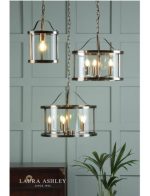 Laura Ashley Harrington 5lt Pendant Antique Brass & Glass - Image 5