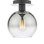 Lycia 1lt Semi Flush Matt Black Ombre Smoked Glass