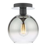 Lycia 1lt Semi Flush Matt Black Ombre Smoked Glass