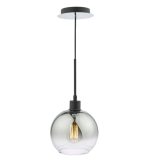 Lycia 1lt Single Pendant Matt Black Ombre Smoked Glass